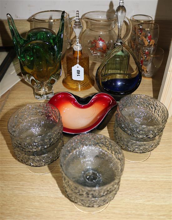 6 Whitefriars dishes and mixed glassware